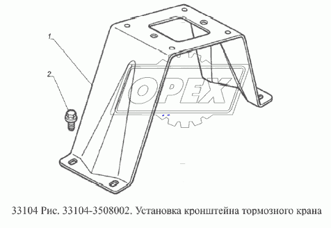 Установка кронштейна тормозного крана